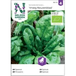 Spinat 'Vroeg Reuzenblad' Øko Spinacia Oleracea L. 'Vroeg Reuzenblad' Frøpose, Antal Pr. Pakke, Ca. 80 Stk.