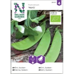 Lav Sukkerært 'Norli' Øko Pisum Sativum 'Norli' Frøpose, Antal Pr. Pakke, Ca. 50 Stk.