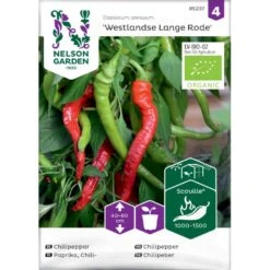 Chilipeber 'Westlandse Lange Rode' Øko Capsicum Annuum 'Westlandse Lange Rode' Frøpose, Antal Pr. Pakke, Ca. 3 Stk.