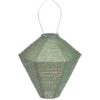 Solcelle Lanterne Sashiko Lysegrøn Lumiz Solcelle Lanterne Sashiko Diamand 28 Cm