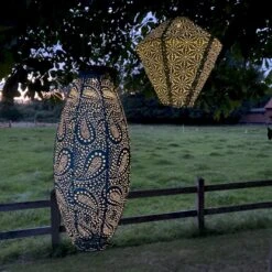 Solcelle Lanterne Paisley Havblå Lumiz Solcelle Lanterne Paisley Lang Oval 20 Cm -Siriu Planter Butik p36351 54408 lumiz solcelle lanterne paisley 5716