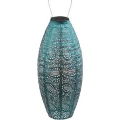 Solcelle Lanterne Paisley Havblå Lumiz Solcelle Lanterne Paisley Lang Oval 20 Cm