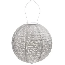 Solcelle Lanterne Ikat Lys Taupe Lumiz Solcelle Lanterne Ikat Rund 30 Cm
